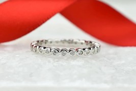 CZ AAA+Silver Bezel Eternity Band, Engagement Ring,Wedding Band, Bridal Ring, - £78.95 GBP