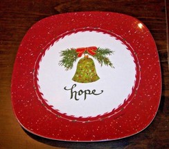 Melamine Dinner Plate - HOPE - Rounded Square - 10.75&quot; - Christmas Theme - NEW! - $7.99