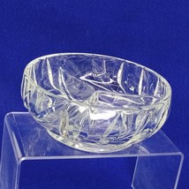 Serving Bowl Divided Simple Leaf Design Vintage Glass Home Decor 6&quot; Dia - £22.75 GBP