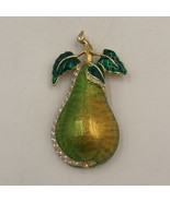 Edgar Berebi Vintage Limited Edition Enamel Rhinestone Pear Pin Brooch - $104.05 CAD