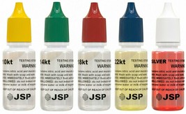 JSP Gold Silver Jewelry Testing Acid 10K 14K 18K 22K 24k Test Kit Tester... - £18.35 GBP