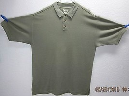 Tommy Bahama Men&#39;s Large Olive Pique Polo/Rugby Short Sleeve Casual Shir... - $25.40