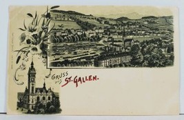 Gruss aus St. Gallen (Suisse) c1899 Multi View Vignette Postcard G17 - £12.95 GBP