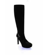 Gucci Black Suede Platform High Heel Zip Closure Knee High Boots Women s... - $169.00