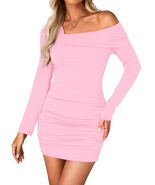 luvamia Womens One Shoulder Ruched Bodycon Dress Pink XL Size 16-18 - $346.26 MXN luvamia Womens One Shoulder Ruched Bodycon Dress Pink XL Size 16-18 - $346.26 MXN