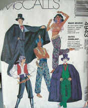 Pattern 4943 Genie, Pirate, Magician &amp; Joker Costumes Adult Medium 36-38&quot; chest - £5.55 GBP