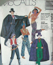 Pattern 4943 Genie, Pirate, Magician &amp; Joker Costumes Adult Medium 36-38&quot; chest - £5.26 GBP