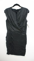 TADASHI SHOJI Black Cocktail Pintucked Pleat Dress Sz 12 $290  Style PP90509M - £118.44 GBP