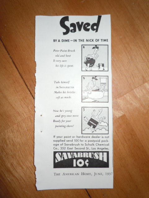 Vintage Savabrush Print Magazine Advertisement 1937 - $2.99