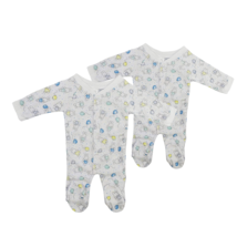 Pack of 2 Bambini Terry Sleep &amp; Play Bunnies &amp; Balloons Print Size S 0-3... - $14.84
