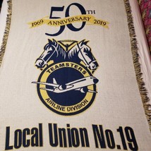 Teamsters Airline Division Local Union 19 50th Anniversary Throw Blanket 72 × 52 - $54.62