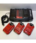 Craftsman CMCB124 4.0A V20 Dual-Port Battery Charger &amp; (3) CMCB2011 Batt... - $193.26 CAD