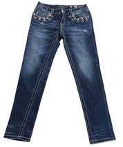 Miss Me mid skinny Stretch Blue Jeans Women Size 29x29 large rhinestone ... - $25.87