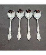 Set of 4 Oneida Community CHATELAINE Stainless Round Gumbo Soup Spoons F... - £31.02 GBP