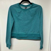 Sweaty Betty Women Green Crew Neck Pullover Cropped Sweatshirt Size XS Side Vent - £21.90 GBP