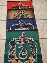 Harry Potter Hogwarts House Banners Set of 4 One Sided Slyth Raven Draco... - $68.21