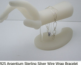 B36 .925 argentium  sterling silver bracelet with circles in oval design  - £23.59 GBP