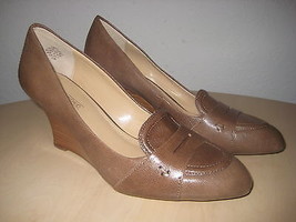 Circa Joan &amp; David Shoes 7.5 M New Womens Manni Brown Leather Wedge Heels NWOB - £53.73 GBP