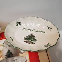 Spode Christmas Tree Happy Holidays Mug and Tray Set, NIB, Holiday Trinket Dish image 4