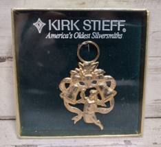 Vintage Kirk Stieff Gold Tone Angel Cherub Bell Ring New Year Christmas Ornament - £6.89 GBP