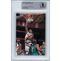 Charles Oakley New York Knicks Auto Topps Stadium Club Signed On-Card Be... - £79.01 GBP