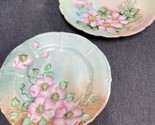 Pair Of Vtg Hand Painted Porcelain Plates KPM Floral Gold Trim Germany - £9.55 GBP