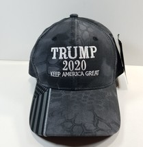 Trump 2020 Keep America Great Baseball Cap Hat Men&#39;s Adjustable Strapback Gray - £6.49 GBP