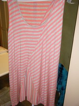 Cha Cha Vente Orange Tan Stripe Tunic Top Size Large - £9.34 GBP