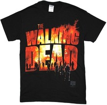 The Walking Dead TV Series Two Fire Flames Logo with Walkers T-Shirt NEW... - $346.85 MXN+