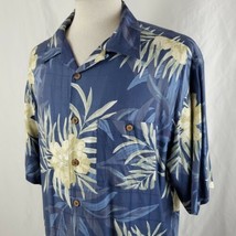 Boca Classics Hawaiian Camp Shirt Silk Blend Short Sleeve Button Large Floral - £14.13 GBP