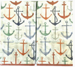 Anchor Paper Hand Towels Guest Napkins 20 pk Set of 2 Summer Beach House... - $21.53