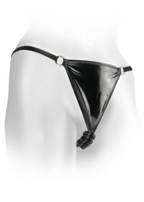 FANTASY ELITE SILICONE BEADED THONG PANTY - $16.82