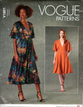 Vogue V1801 Misses XS to M Easy Deep V Neck Dress UNCUT Sewing Pattern - £17.90 GBP