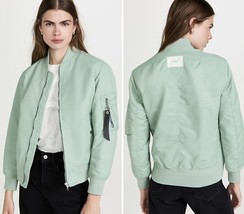 Rag &amp; Bone Manston Recycled Nylon Bomber in Sage Green ( M ) - £252.89 GBP