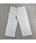 Talbots Womens Pants 12 White Chelsea Seersucket Straight Wide Leg Chino... - $26.87