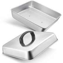 2Pcs 9.3&quot; Basting Cover For Griddle, Square Griddle Dome Stainless Steel, Bbq Ch - £34.47 GBP