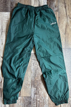 Vintage Adidas Track Pants Lightweight Dark Green Warm Up - Size Medium - £31.13 GBP