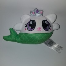 Fiesta Tiana Mermaid Mushy Plushies Plush Stuffed Toy Green White Princess Crown - £9.89 GBP