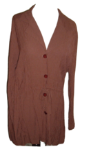 Vintage Top 90s Brown Pin Striped Tunic lagenlook womens blouse button f... - £14.75 GBP