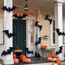 Halloween Decorations Outdoor 10Pcs Hanging Bats Stickers Wall Decals Window Sti - $28.16