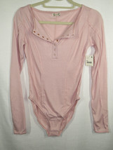 NEW, Free People Size XS Light Pink Sloane Long Sleeve Bodysuit - £31.93 GBP