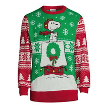 Peanuts Men&#39;s Snoopy Christmas Sweater with Long Sleeves Size 3XL (54-56) Green - £19.89 GBP