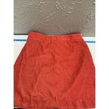 J Crew Coral Velvet Mini Straight Skirt Red Orange Salmon Zip Up Size 4 NWT - $512.19 MXN