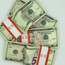 100 Pcs $5 Prop Money Double Sided Full Print Realistic That looks Real - £13.42 GBP
