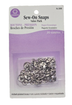 Coats Sew-on Snaps No 308 nickel-plated 20 size/no. 1 Vintage Sewing Tools - $6.85 CAD