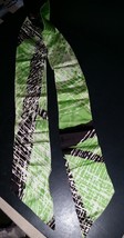 Vintage Ladies Green Design Satin Neck Tie or Belt - $6.99