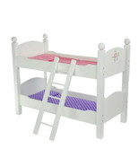 Olivia&#39;s Little World 18&quot; Doll Wooden Convertible Bunk Bed, White - £39.95 GBP