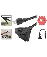 12-Gauge SJTW Outdoor Extension Cord with 3 Outlets - 6FT Long Power Sol... - $50.95 CAD