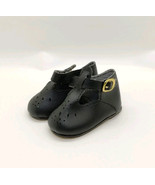 Playhouse Collection Doll Shoes Black Leather Gold Buckle Ankle Strap 2.... - $12.86