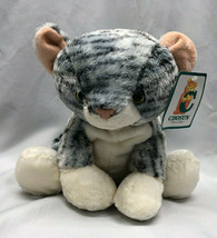 Chosun Stuffed Plush Stripe Gray Tabby Tiger Cat Kitten Beans White Paws 10&quot; NEW - £114.67 GBP